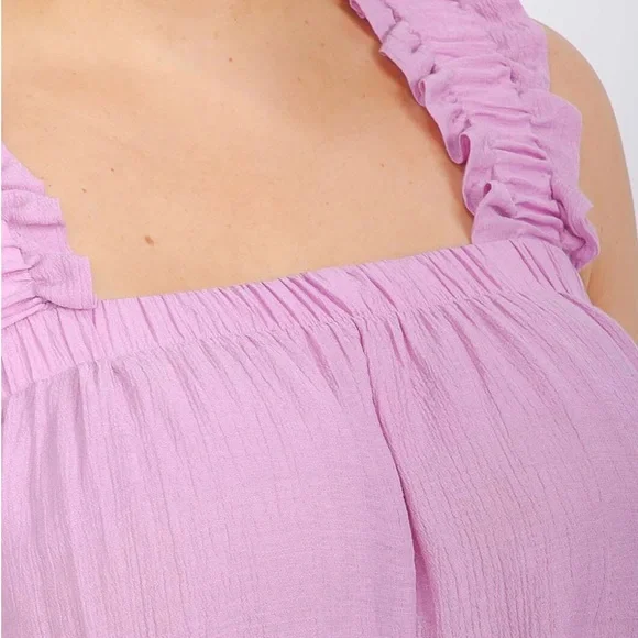 ⭐️Purple Ruffled Sleeveless Tank Top - Picture 2 of 4